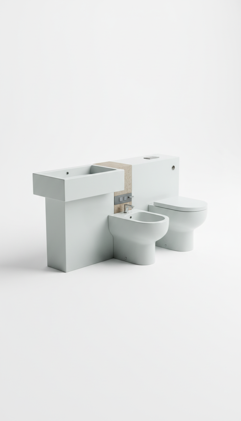 Suite bagno integrata in ceramica